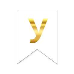 Буква У на флажке 16*12 см для индивидуальных надписей Белый и золото