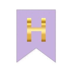 Буква Н на флажке 16*12 см для индивидуальных надписей Сирень и золото