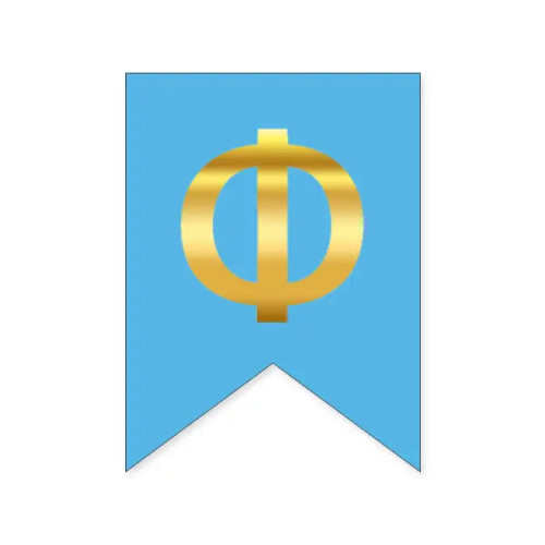 Буква Ф на флажке 16*12 см для индивидуальных надписей Голубой и золото