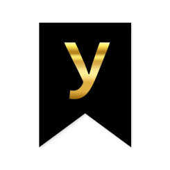 Буква У на флажке 16*12 см для индивидуальных надписей Черный и золото