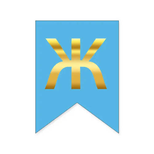Буква Ж на флажке 16*12 см для индивидуальных надписей Голубой и золото