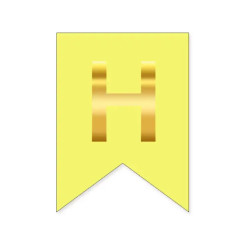 Буква Н на флажке 16*12 см для индивидуальных надписей Желтый и золото