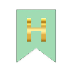 Буква Н на флажке 16*12 см для индивидуальных надписей Мята и золото