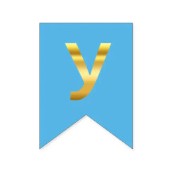 Буква У на флажке 16*12 см для индивидуальных надписей Голубой и золото