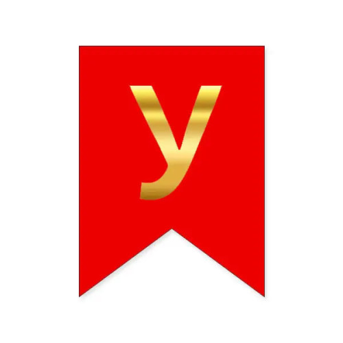 Буква У на флажке 6*12 см для индивидуальных надписей Красный и золото