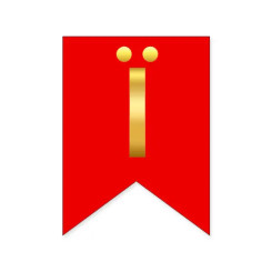 Буква Ї на флажке 16*12 см для индивидуальных надписей Красный и золото