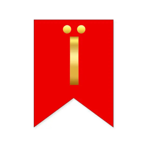 Буква Ї на флажке 16*12 см для индивидуальных надписей Красный и золото