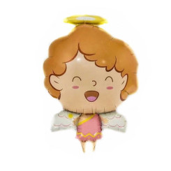 Шар фольгированный фигурный 48х70 см Ангел девочка Розовый