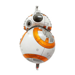 Шар фольгированный фигурный 80х47 см Дроид BB-8 Звездные войны Белый и оранжевый