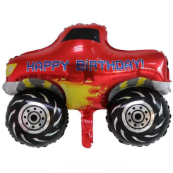 Шар фольгированный фигурный 75х58 см Монстр трак Hot wheels Красный