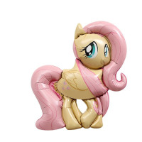 Шар фольгированный фигурный 59х59 см Пони Флаттершай My Little Pony Розовый и желтый