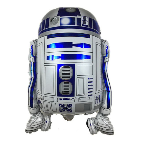 Шар фольгированный фигурный 68х43 см Дроид R2-D2 Звездные войны Серебро