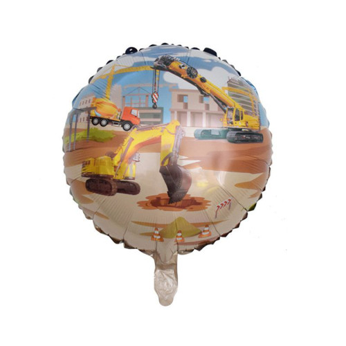 Куля фольгована кругла 18" 45 см Буд транспорт Різнокольоровий