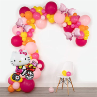 Набор 80 шаров для арки фотозоны Hello Kitty Сказочное путешествие Китти Фуксия и пудра