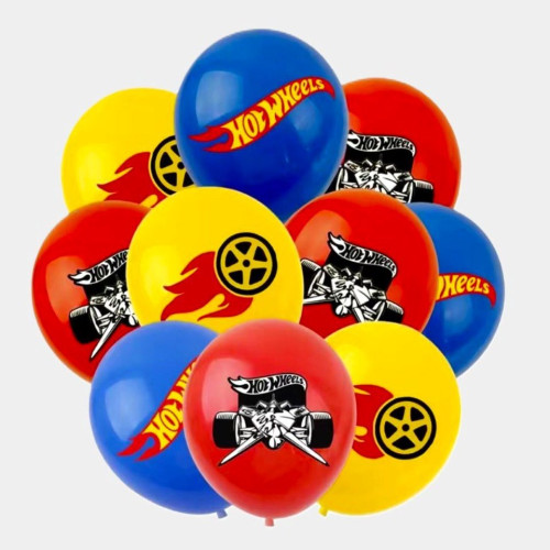 Шары латекс 12" 30 см с рисунком Hot Wheels Ассорти Упаковка 10 шт