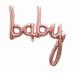 Шар фольгированный надпись надувная 80х105 см Baby Розовое золото