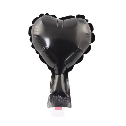 Сердце из фольги 5" 12 см Металлик Черный