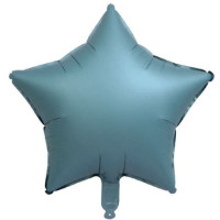Шар фольгированный Звезда 18" 45 см Сатин Серо голубой