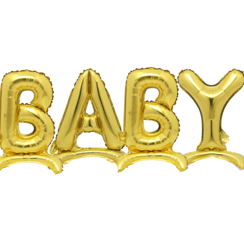 Набор фольгированных букв на подставке BABY 80 см Золото
