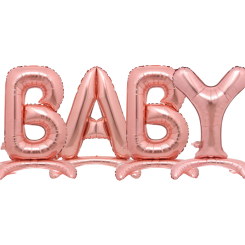 Набор фольгированных букв на подставке BABY 80 см Розовое золото