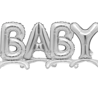 Набор фольгированных букв на подставке BABY 80 см Серебро
