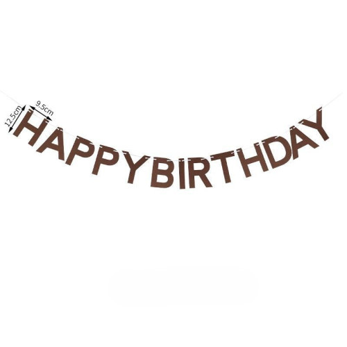 Надпись фетровая 12х9 см Happy Birthday Коричневый 3 метра