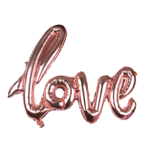Шар фольгированный надпись надувная 50х34 см LOVE Розовое золото