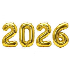 Набор цифр фольгированных 16" 40 см 2026 Золото