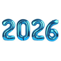 Набор цифр фольгированных 16" 40 см 2026 Голубой