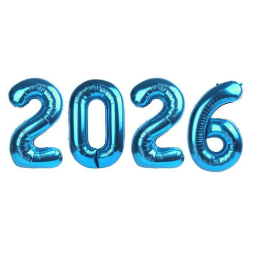 Набор цифр фольгированных 16" 40 см 2026 Голубой