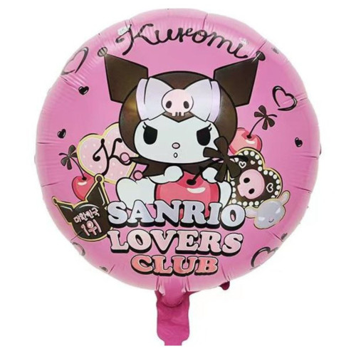 Шар фольгированный круглый 18" 45 см с рисунком Куроми Sanrio Розовый