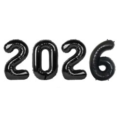 Набор цифр фольгированных 16" 40 см 2026 Черный