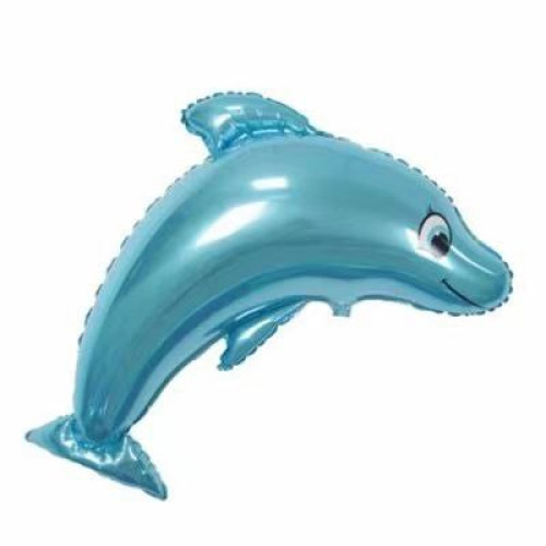 Куля фольгована фігурна 97х63 см Дельфін Мультяшки Блакитний