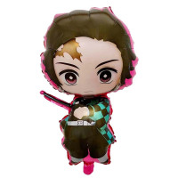 Шар фольгированный фигурный 72х42 см Танджиро Камадо Клинок демона Demon slayer Разноцветный