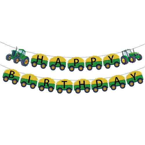 Надпись картонная 18 см Happy birthday Трактор Зеленый 2 м Надпись картонная 18 см Happy birthday Трактор Зеленый 2 м