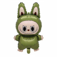 Шар фольгированный фигурный 66x38 см Labubu Лабубу Оливка