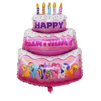 Шар фольгированный фигурный 100х60 см Торт Мой маленький пони My Little Pony Розовый