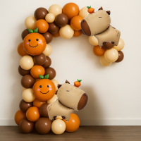 Набор 70 шаров для арки фотозоны Капибара в апельсиновом раю Корица и шоколад