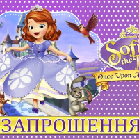 Приглашения Принцесса София 7х12 см 10 шт в упаковке Фиолетовый