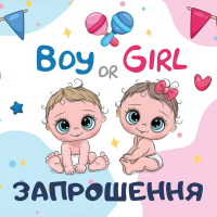 Приглашение на Гендер пати 7х12 см 10 шт в упаковке Голубой и розовый