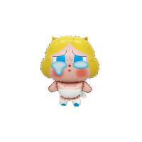 Шар фольгированный фигурный 46х60 см Кукла Cry Girl Новорождённая плакса Жёлтый
