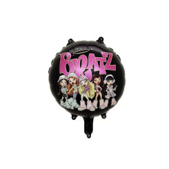 Шар фольгированный круглый 18" 45 см с рисунком Куклы Братц Bratz Чёрный