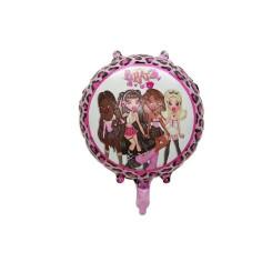 Шар фольгированный круглый 18" 45 см с рисунком Куклы Братц Bratz Разноцветный