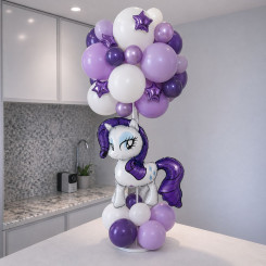 Набор 50 шариков с телескопической стойкой My Little Pony Мой маленький пони Рарити Сирень и белый