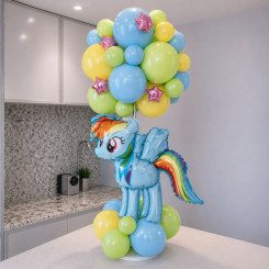 Набор 50 шариков с телескопической стойкой My Little Pony Мой маленький пони Рэйнбоу Дэш Голубой и салатовый
