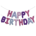 Шар фольгированный надпись надувная 40 см Happy Birthday Разноцветный розовый