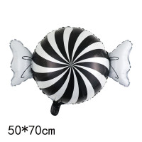 Шар фольгированный фигурный 50х70 см Конфетка Черный и белый