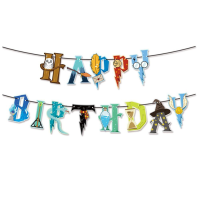 Надпись картонная Happy Birthday Гарри Поттер Разноцветный