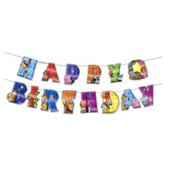 Надпись картонная Happy Birthday Сафари Разноцветный