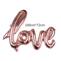 Шар фольгированный надпись надувная 108х64 см LOVE Розовое золото